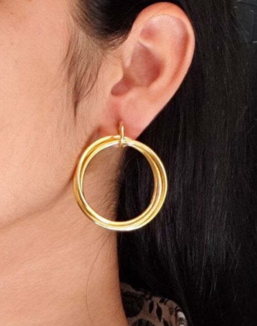 Gold Plated Geometric Stud Earrings