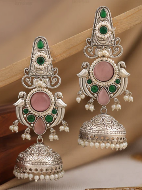 Emerald Blush Royal Jhumka Chandbali