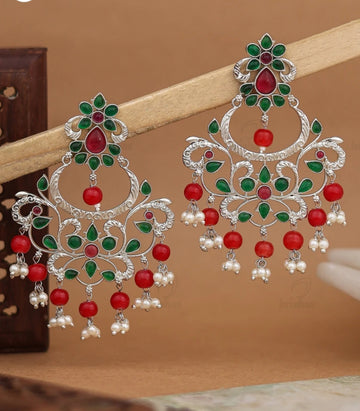 Silver Oxidised Dangler Earrings-ZR-SD-0102