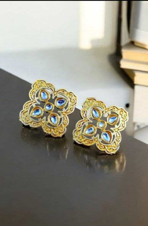 Gold Plated Square Studs Indian Look