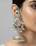 Emerald Blush Royal Jhumka Chandbali - view 2