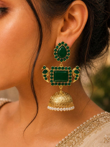 Designer Peacock Kashmiri Earring Traditional Jewelry for Weddings, Festivals & Ethnic Wear