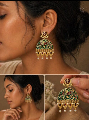 Meena Kari Traditional Earring - view 1
