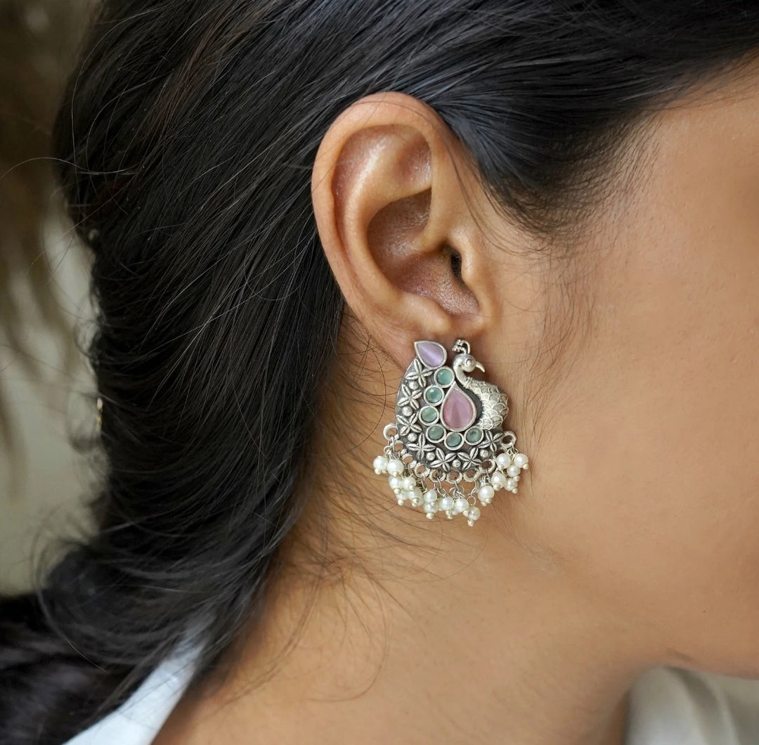 Peacock Stud Earrings-ZR-PE-0101