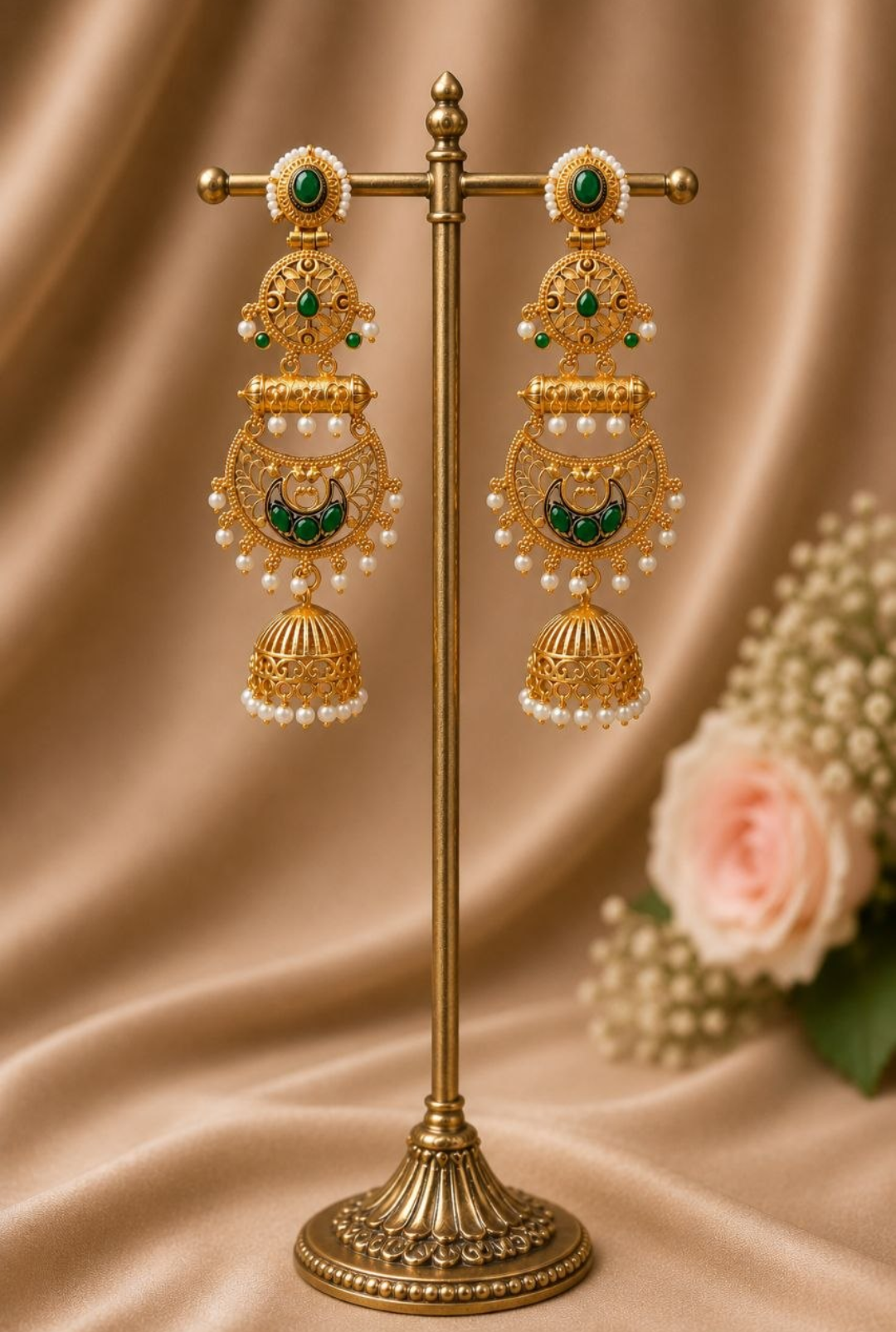 Gold Plated Floral Gorgeous Jhumka