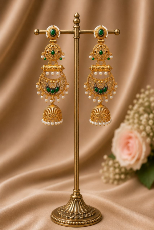 Gold Plated Floral Gorgeous Jhumka